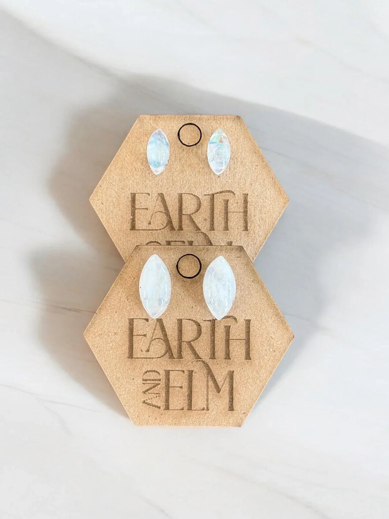 Moonstone Marquise Gemstone Studs - earthandelm