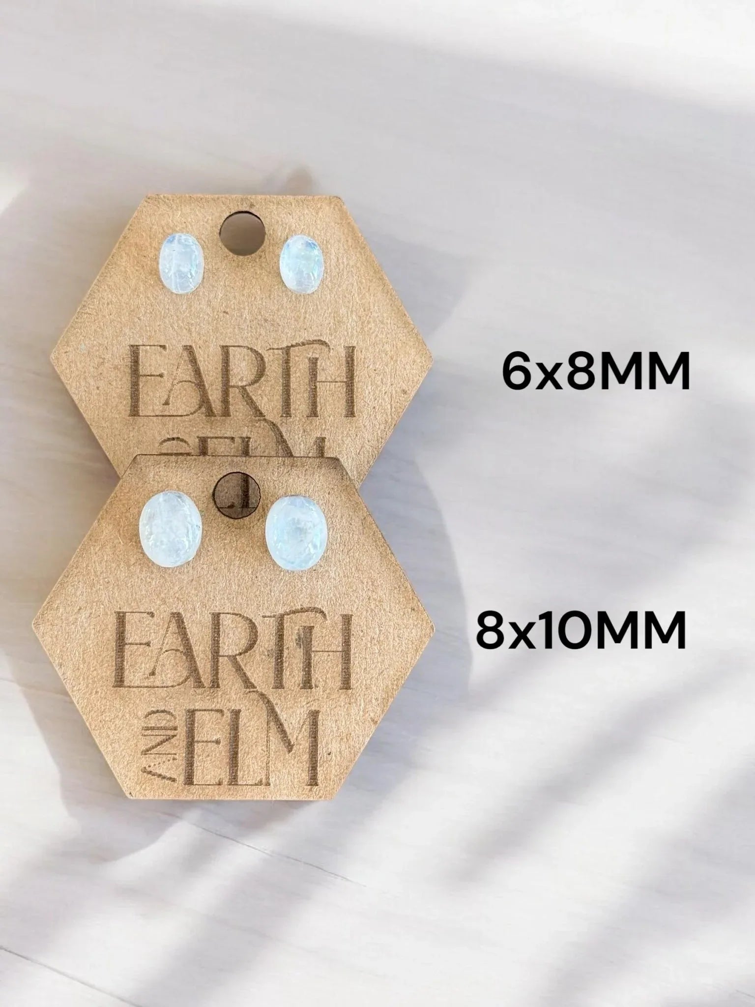 Moonstone Oval Studs - earthandelm