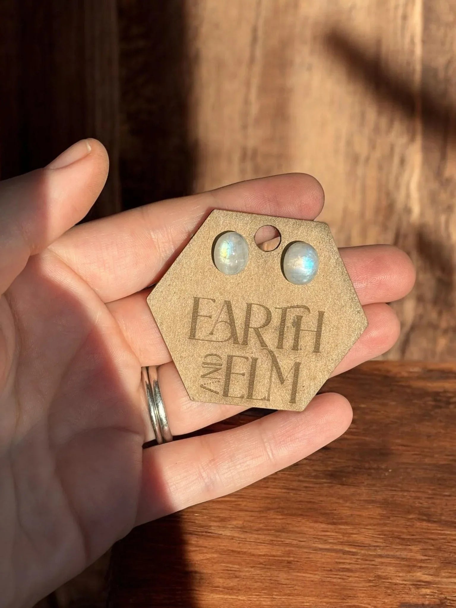 Moonstone Oval Studs - earthandelm