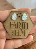 Moonstone Pear Studs - earthandelm