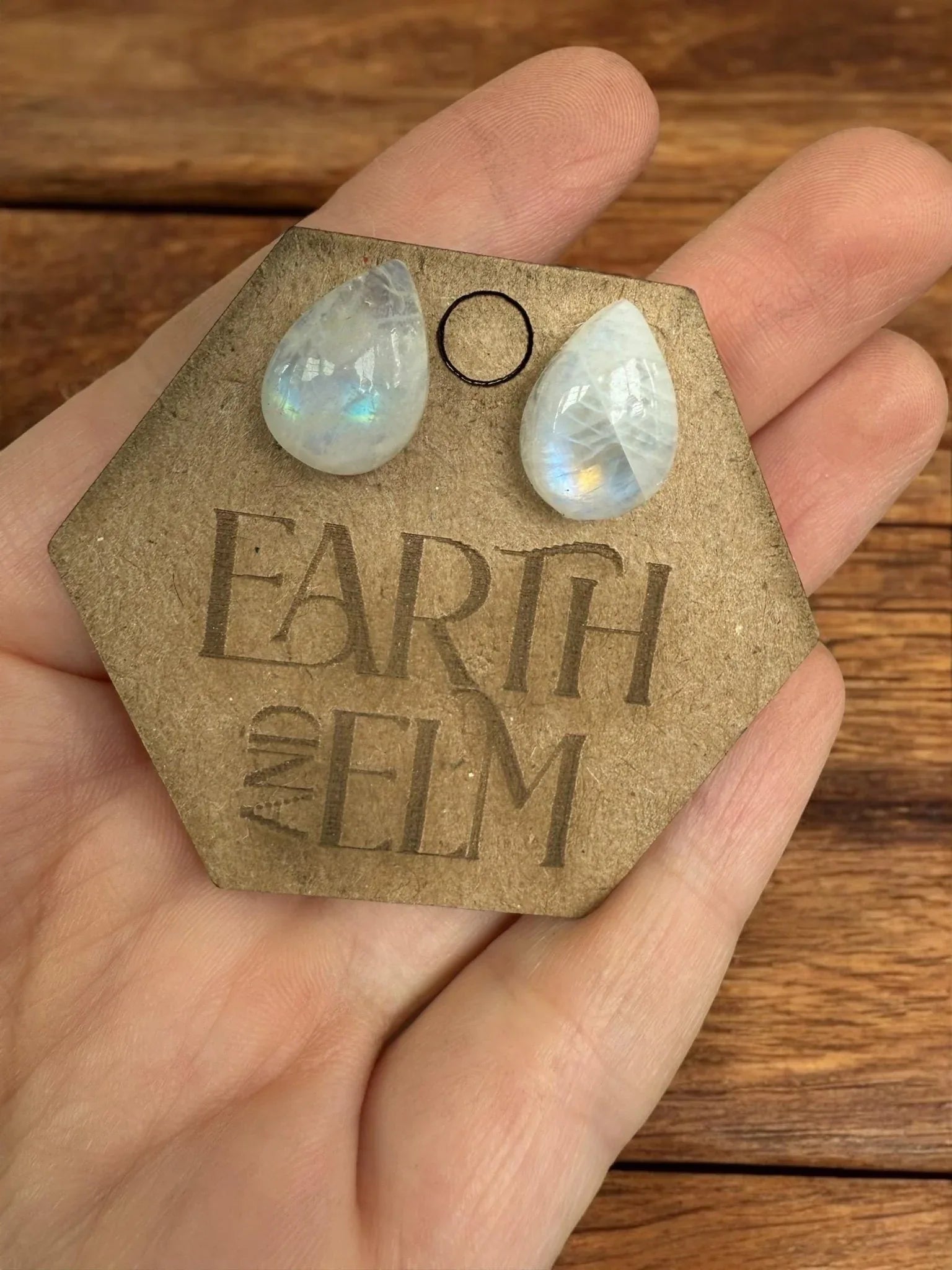 Moonstone Pear Studs - earthandelm