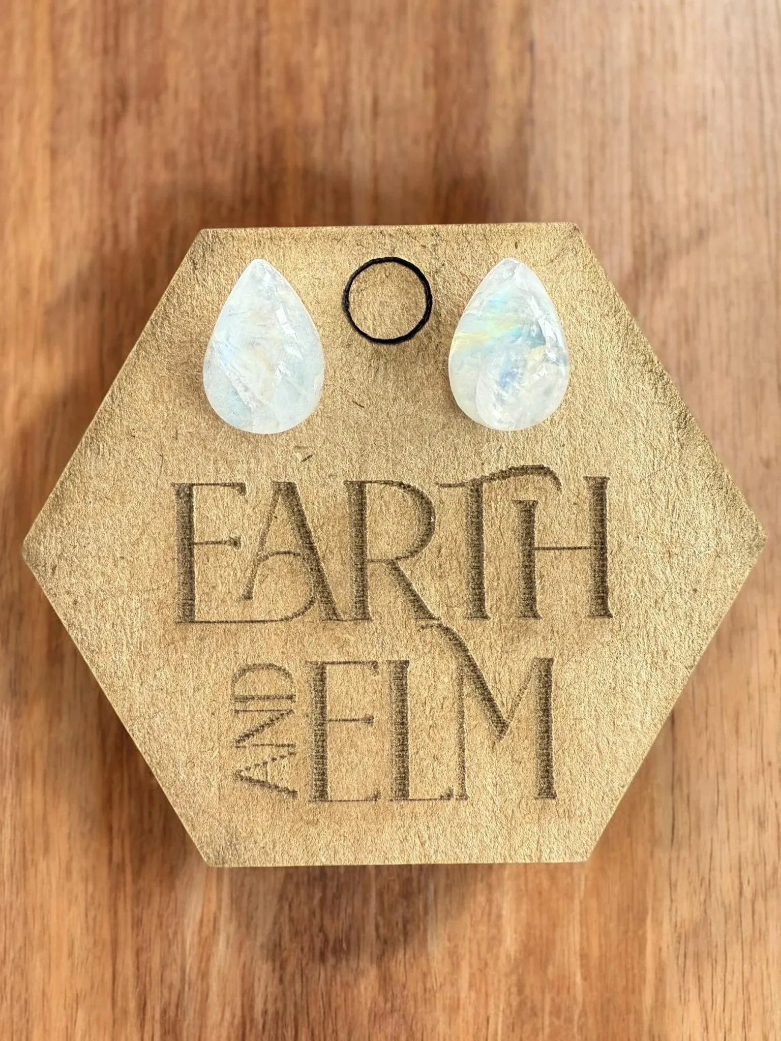 Moonstone Pear Studs - earthandelm