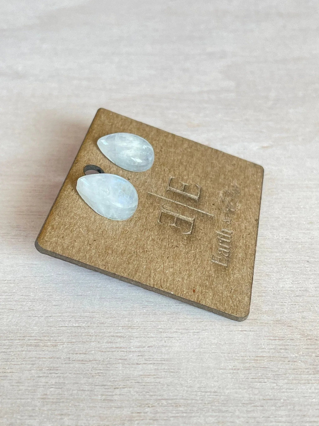 Moonstone Pear Studs - earthandelm