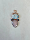 Moonstone, Rose Quartz & Labradorite Pendant - earthandelm