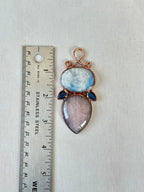 Moonstone, Rose Quartz & Labradorite Pendant - earthandelm