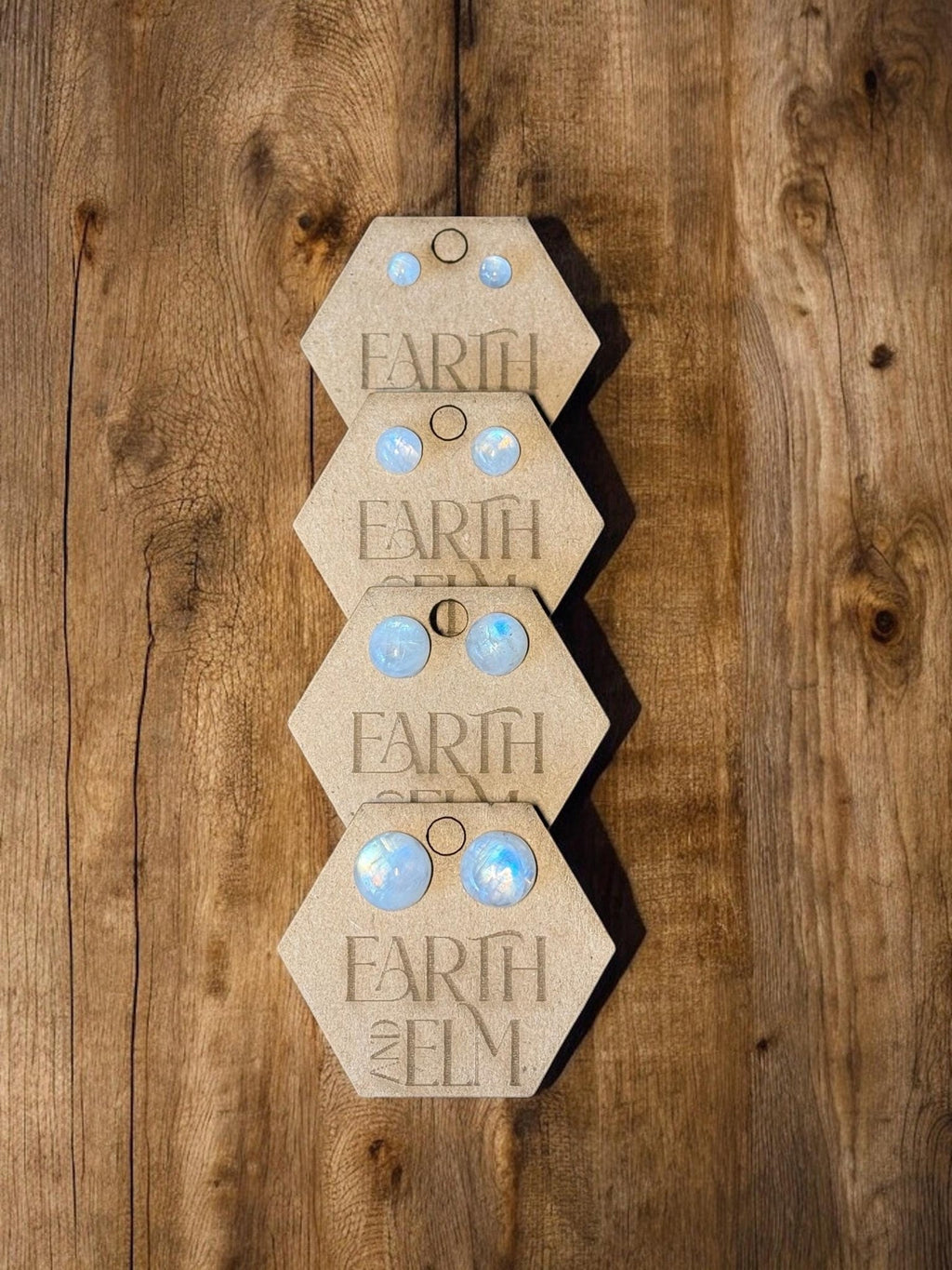 Moonstone Round Gemstone Studs - earthandelm