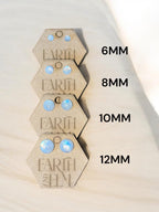 Moonstone Round Gemstone Studs - earthandelm