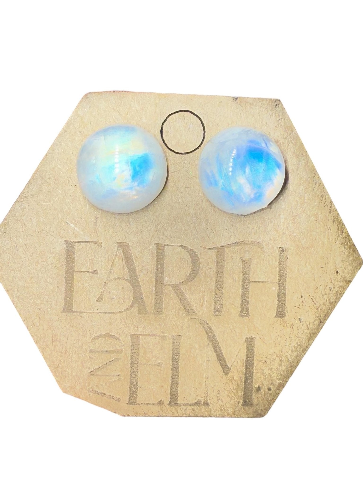 Moonstone Round Gemstone Studs - earthandelm