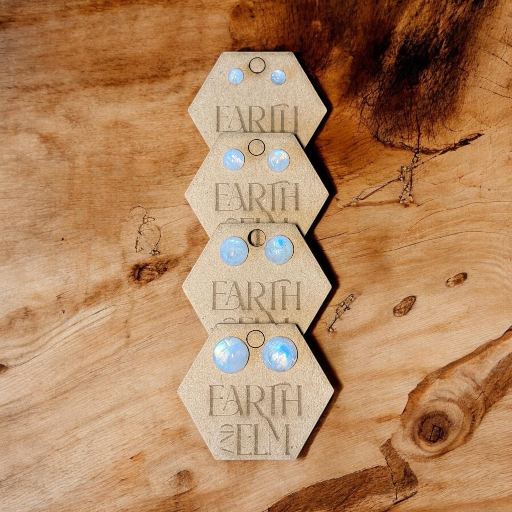 Moonstone Round Gemstone Studs - earthandelm