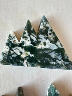 Moss Agate Mountains | Carved Mountain Crystal | Moss Agate Carving - earthandelm
