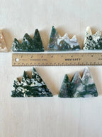 Moss Agate Mountains | Carved Mountain Crystal | Moss Agate Carving - earthandelm