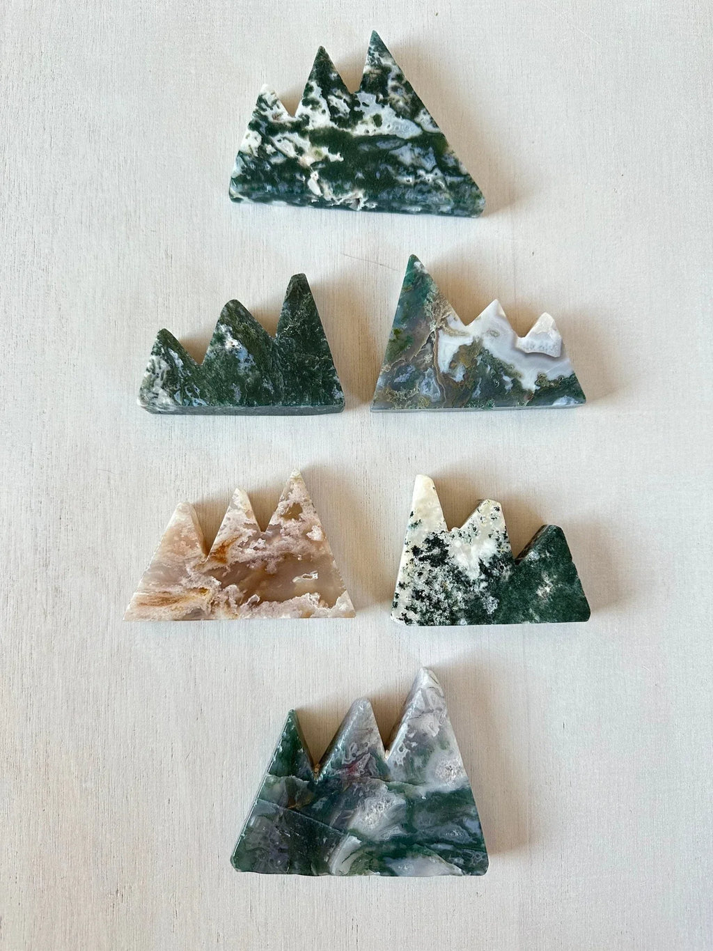 Moss Agate Mountains | Carved Mountain Crystal | Moss Agate Carving - earthandelm