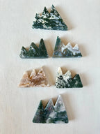 Moss Agate Mountains | Carved Mountain Crystal | Moss Agate Carving - earthandelm