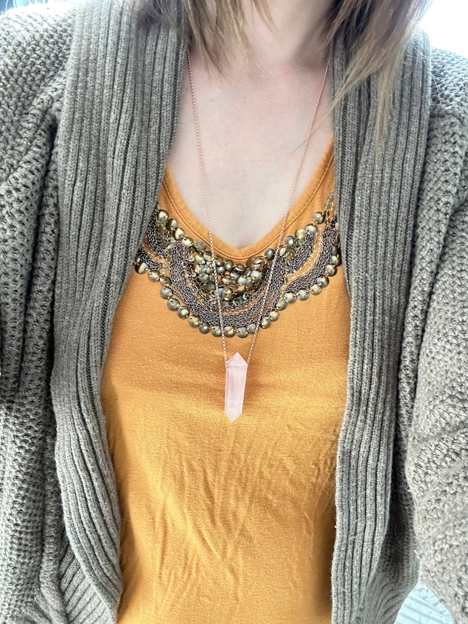 Moss Agate Point Necklace - earthandelm