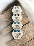 Moss Agate Round Studs - earthandelm