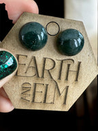 Moss Agate Round Studs - earthandelm