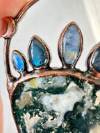 Moss Agate Statement Pendant - earthandelm
