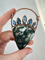 Moss Agate Statement Pendant - earthandelm