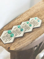 Nephrite Jade Round Gemstone Stud Earrings - earthandelm