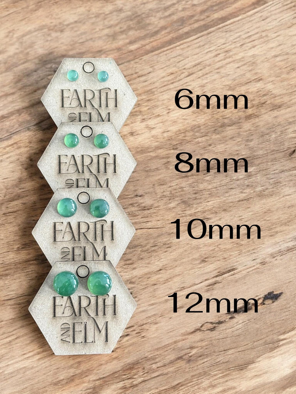 Nephrite Jade Round Gemstone Stud Earrings - earthandelm