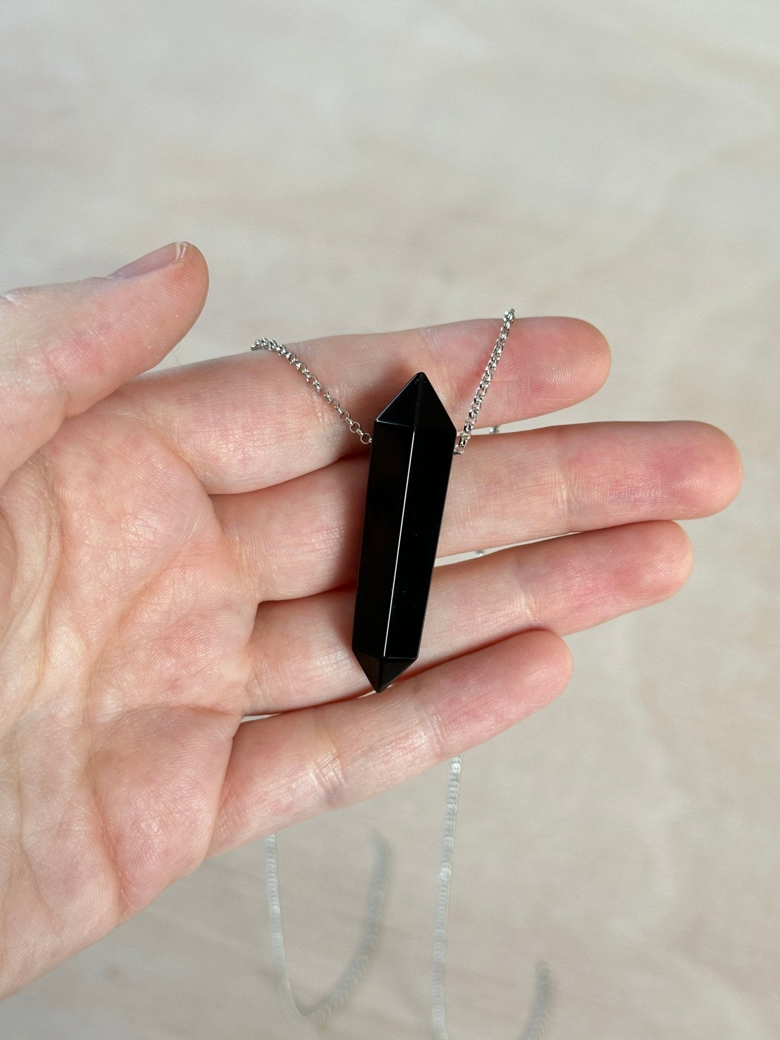 Obsidian Point Necklace - earthandelm