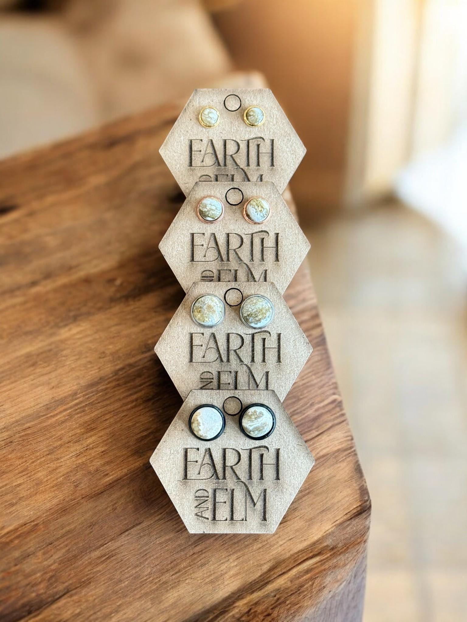 Ocean Jasper in Metal Settings - earthandelm