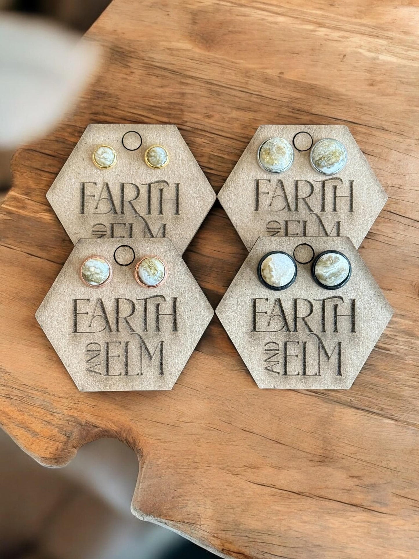 Ocean Jasper in Metal Settings - earthandelm