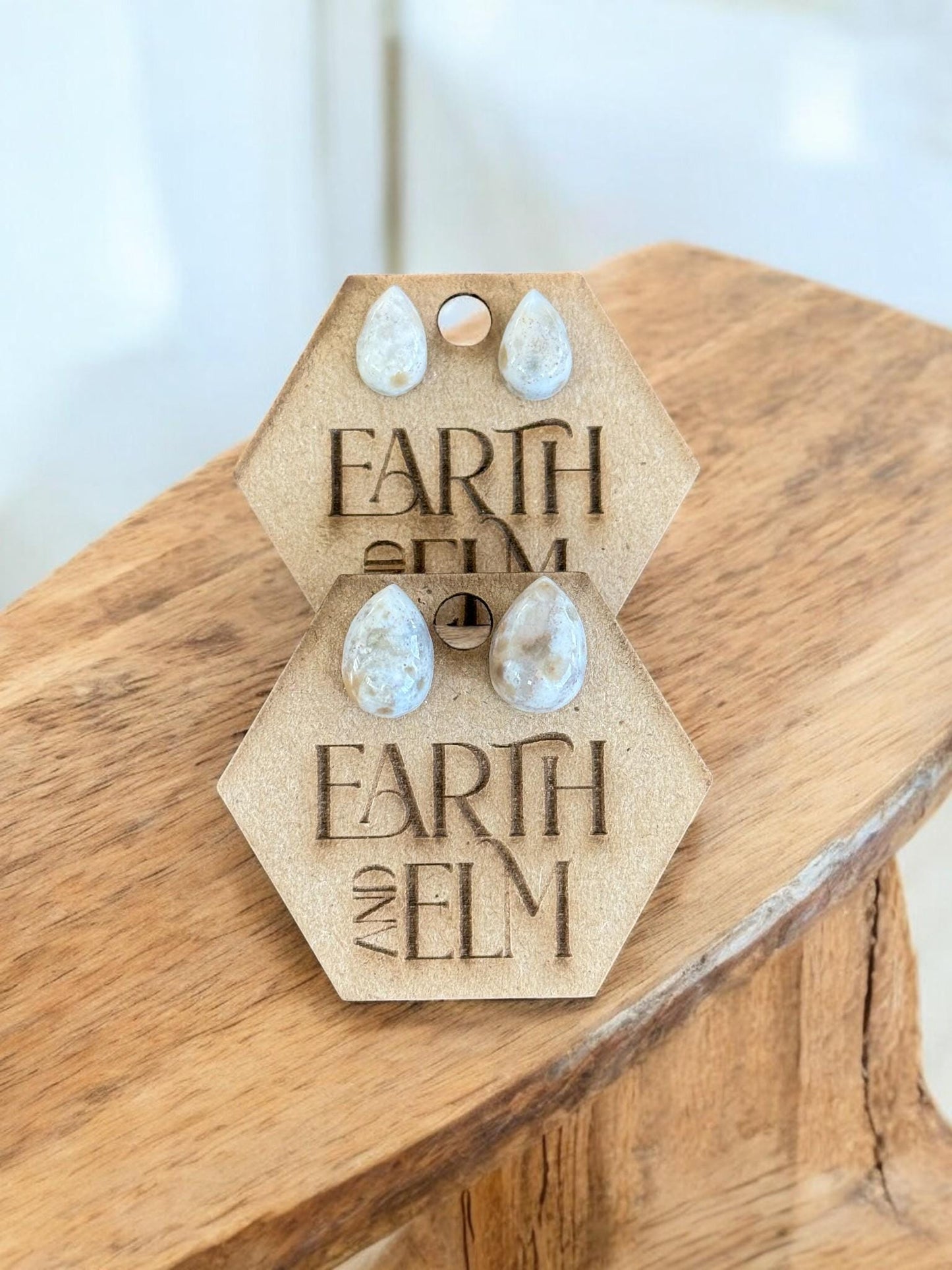 Ocean Jasper Pear Studs - earthandelm