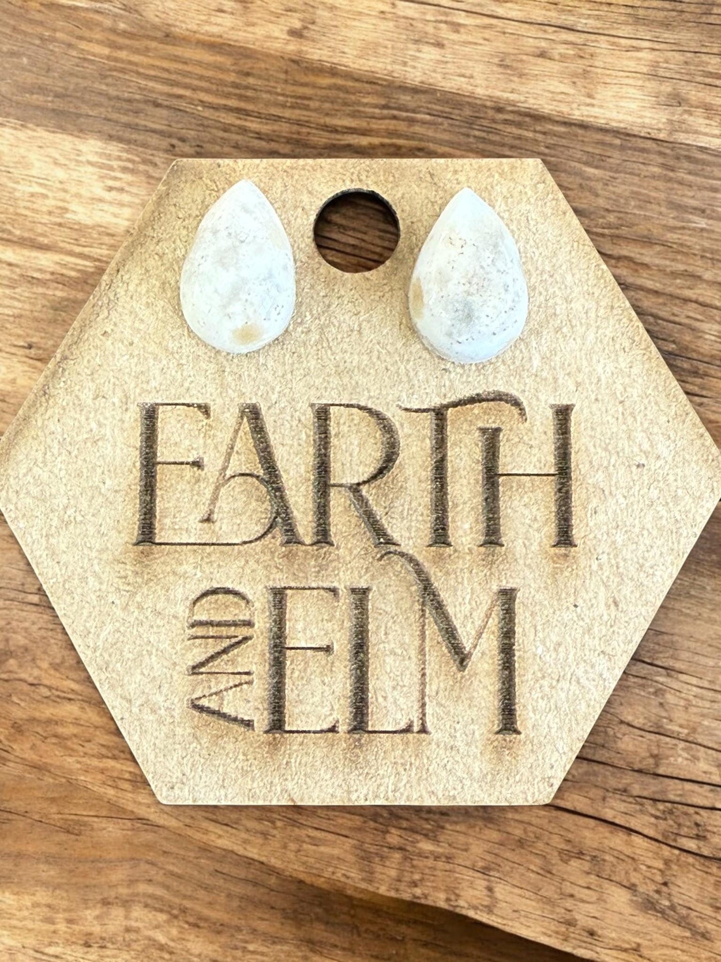 Ocean Jasper Pear Studs - earthandelm