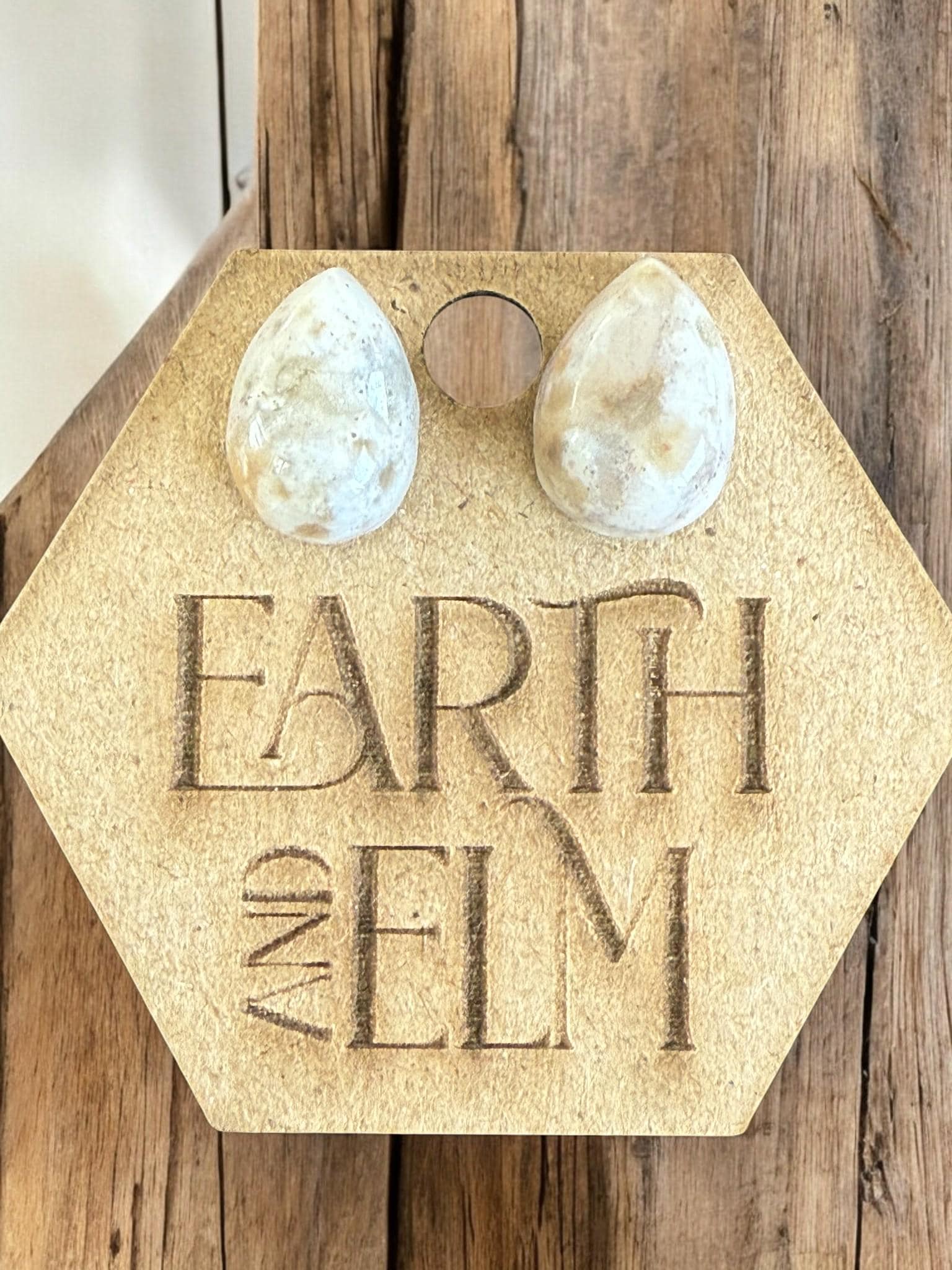 Ocean Jasper Pear Studs - earthandelm