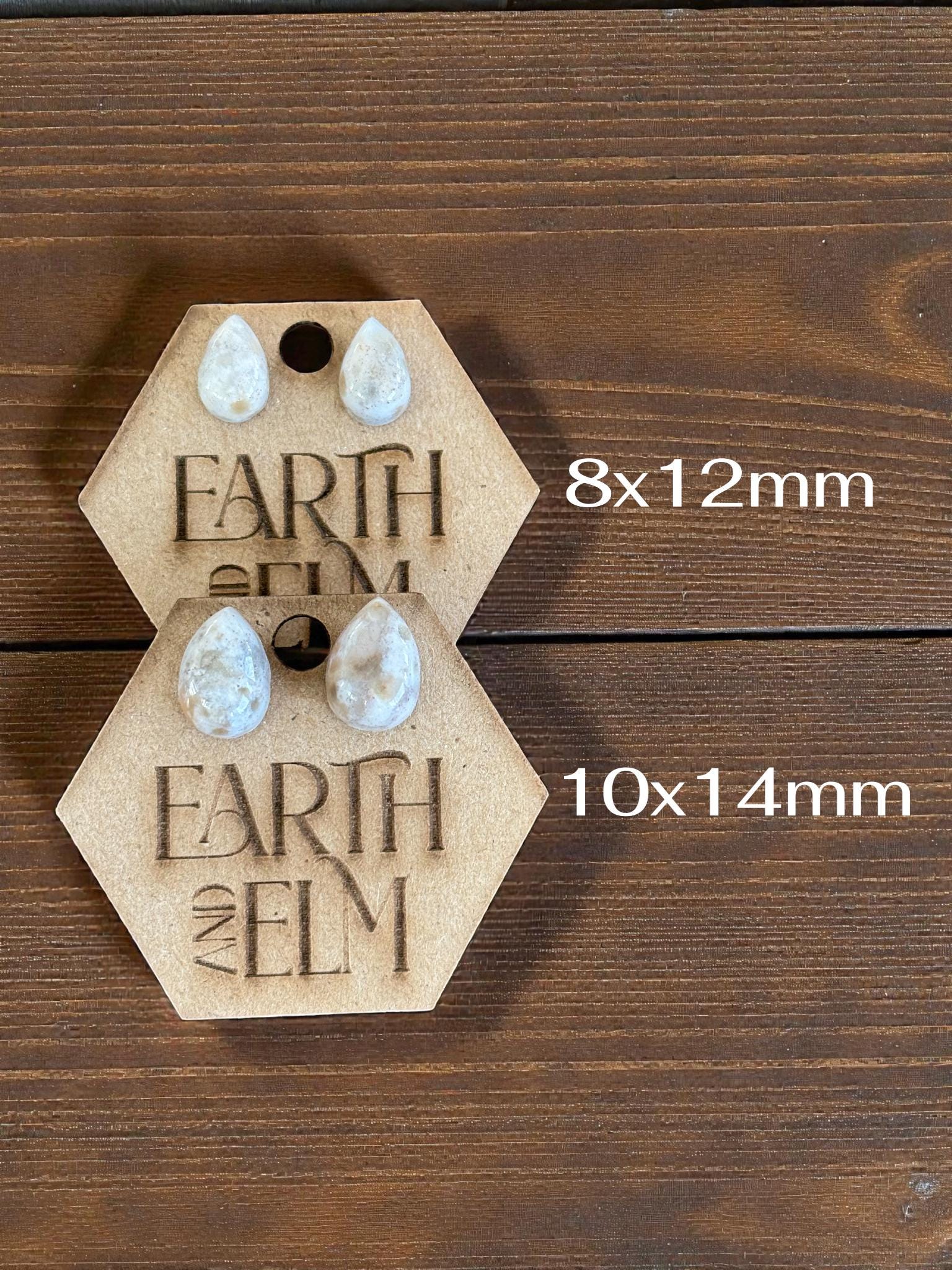 Ocean Jasper Pear Studs - earthandelm