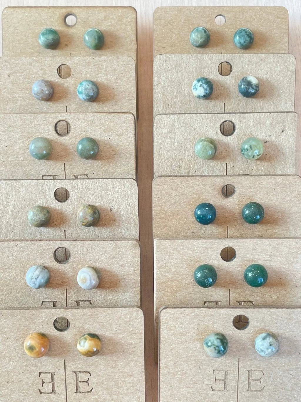 Ocean Jasper Round Studs - earthandelm