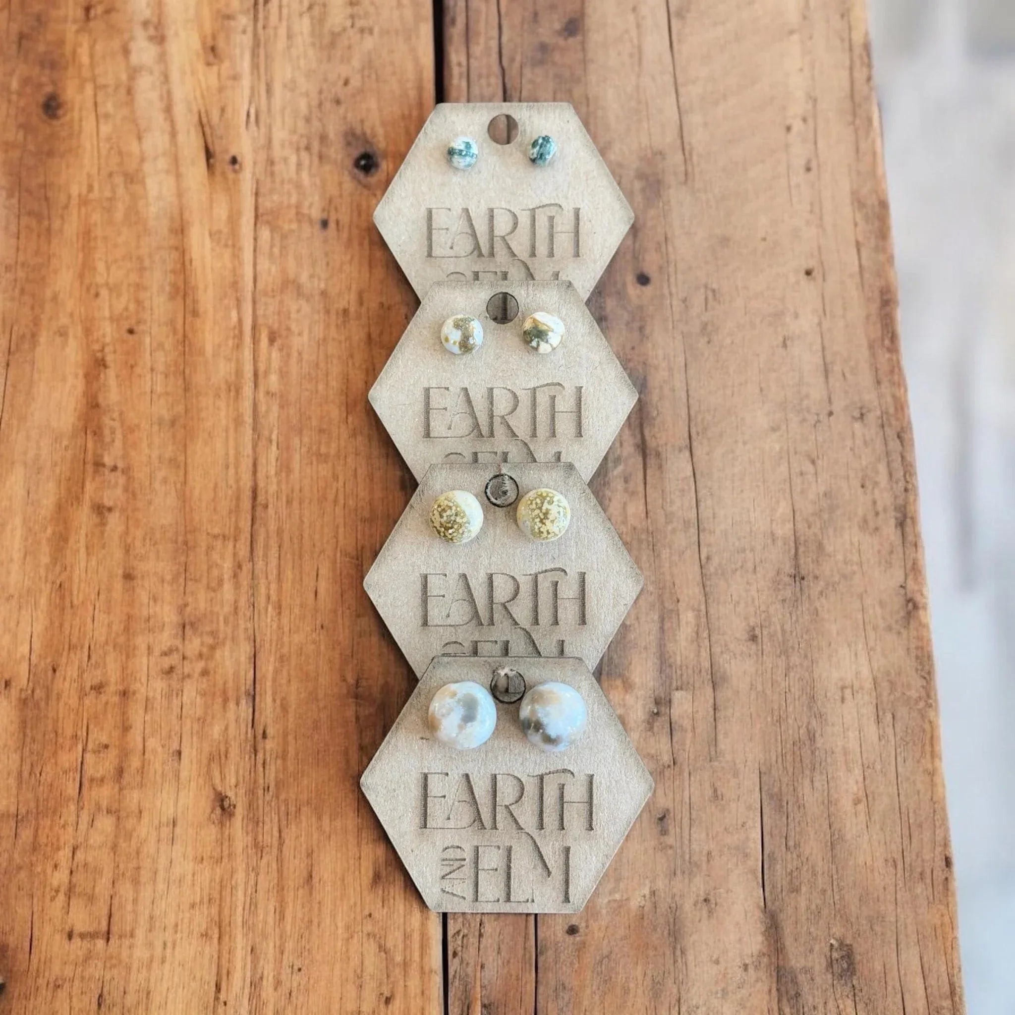 Ocean Jasper Round Studs - earthandelm