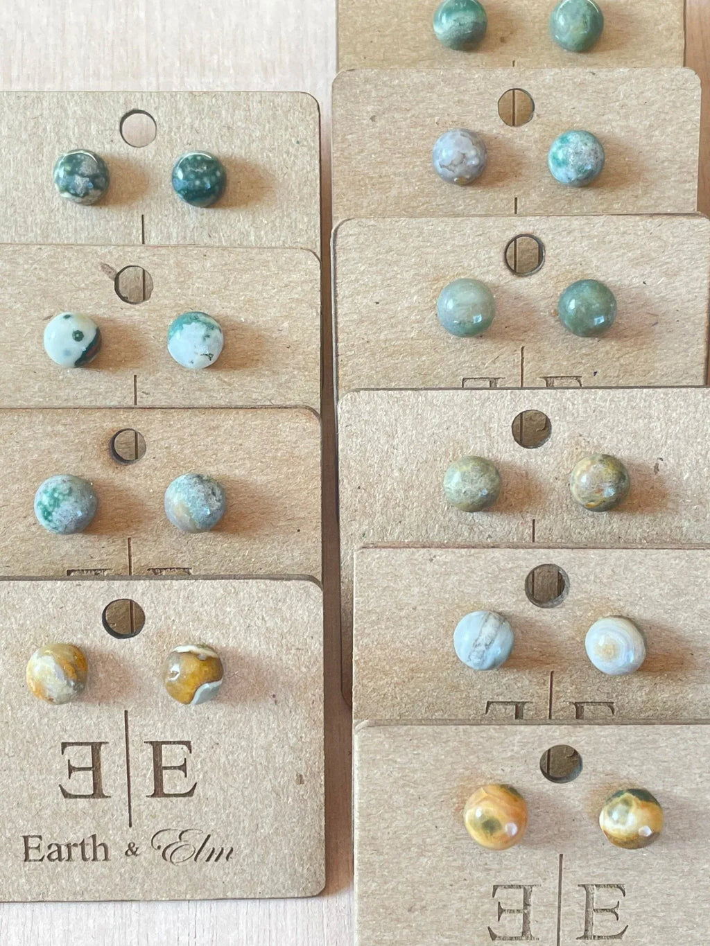 Ocean Jasper Round Studs - earthandelm