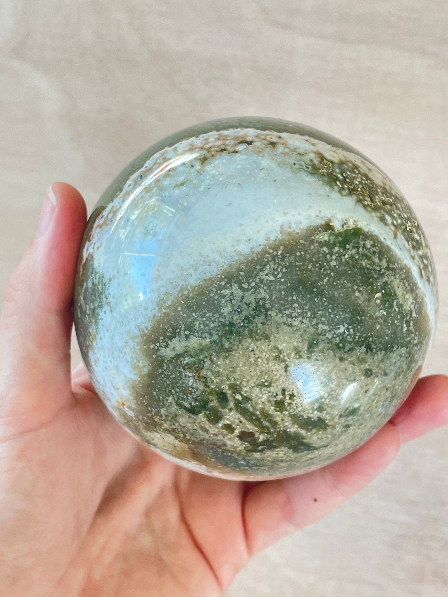 Ocean Jasper Sphere | Purple Crystal | Authentic Gemstone | Crystal Ball - earthandelm