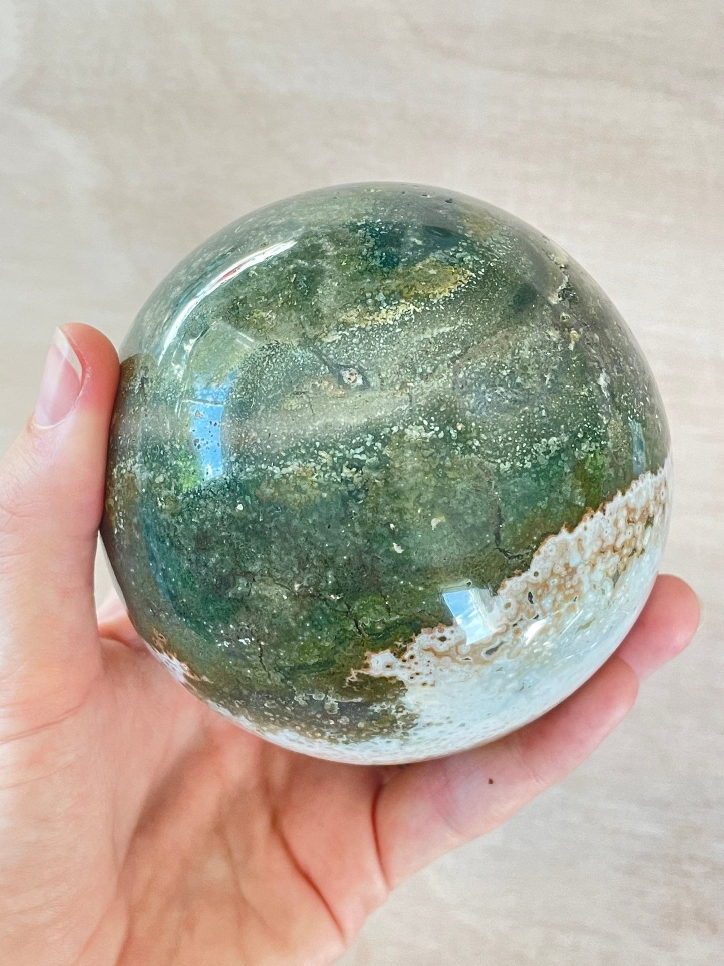 Ocean Jasper Sphere | Purple Crystal | Authentic Gemstone | Crystal Ball - earthandelm