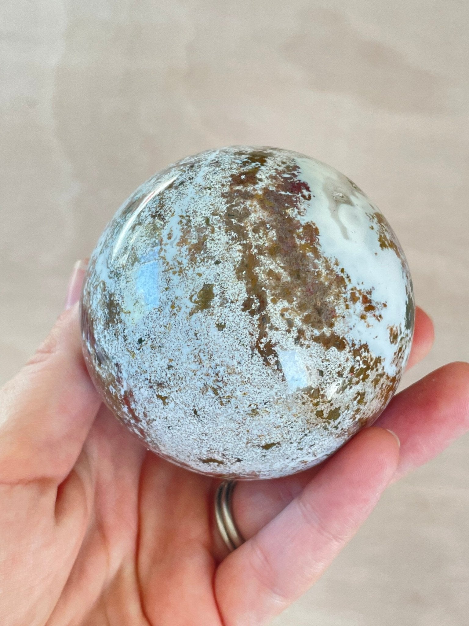 Ocean Jasper Sphere | Purple Crystal | Authentic Gemstone | Crystal Ball - earthandelm