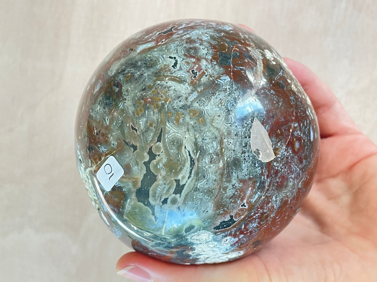 Ocean Jasper Sphere | Purple Crystal | Authentic Gemstone | Crystal Ball - earthandelm