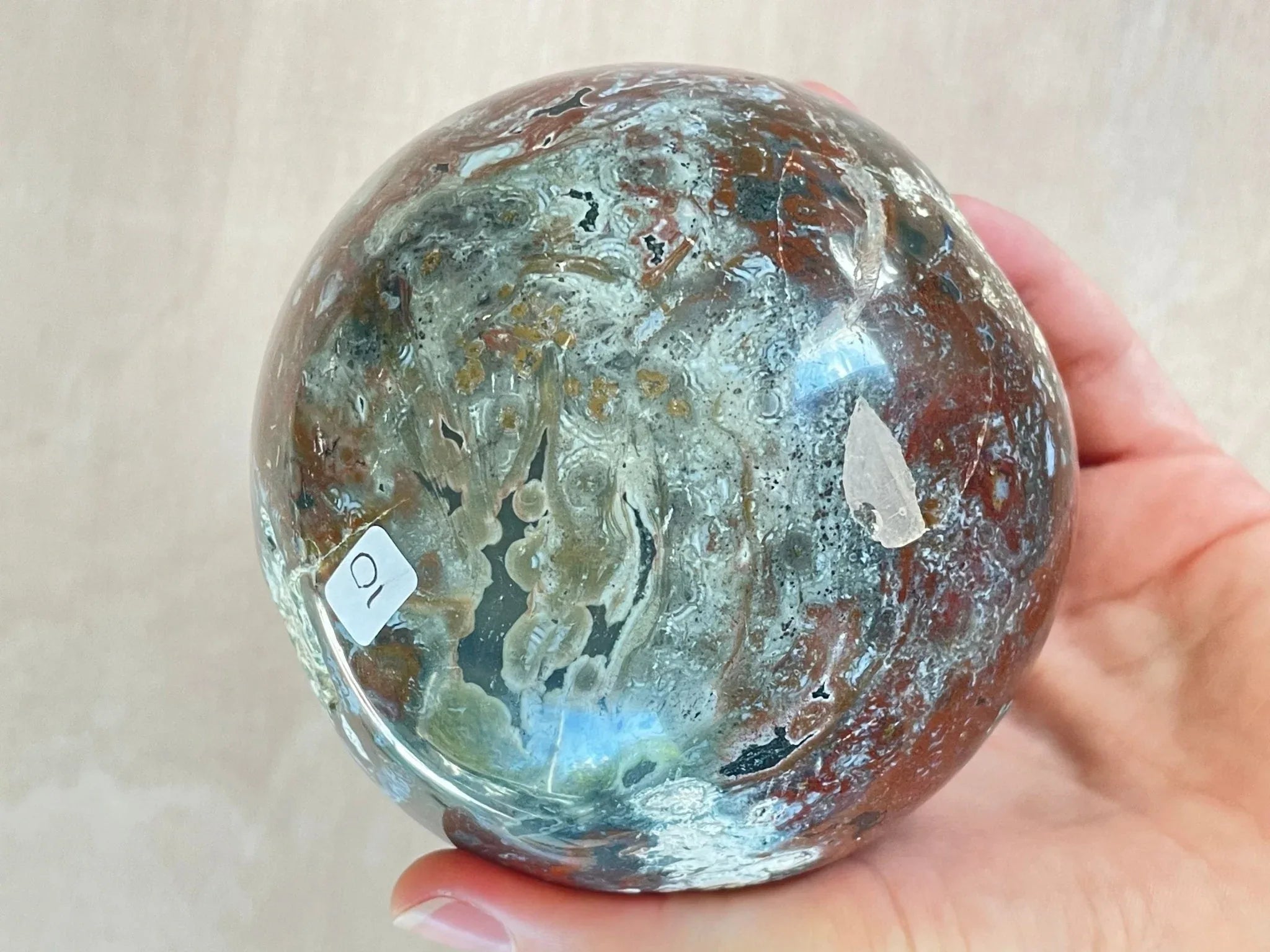 Ocean Jasper Sphere | Purple Crystal | Authentic Gemstone | Crystal Ball - earthandelm