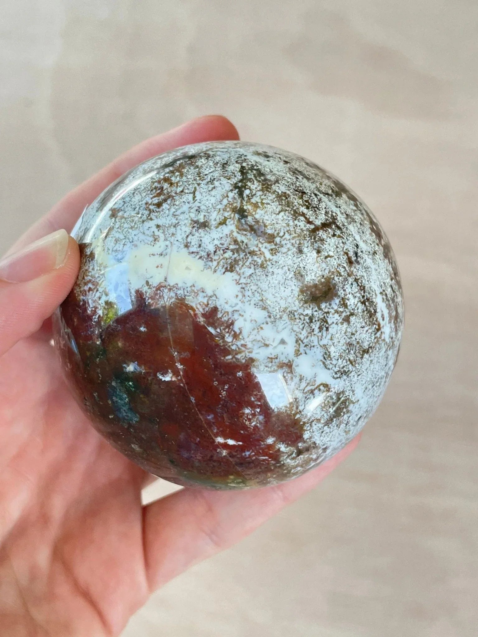 Ocean Jasper Sphere | Purple Crystal | Authentic Gemstone | Crystal Ball - earthandelm