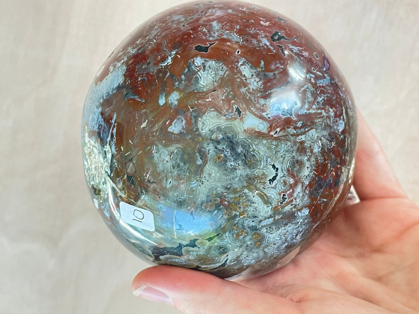 Ocean Jasper Sphere | Purple Crystal | Authentic Gemstone | Crystal Ball - earthandelm