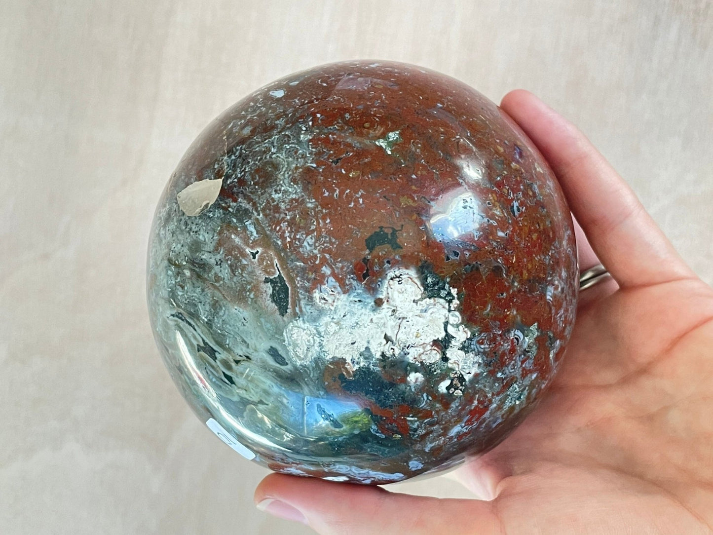 Ocean Jasper Sphere | Purple Crystal | Authentic Gemstone | Crystal Ball - earthandelm