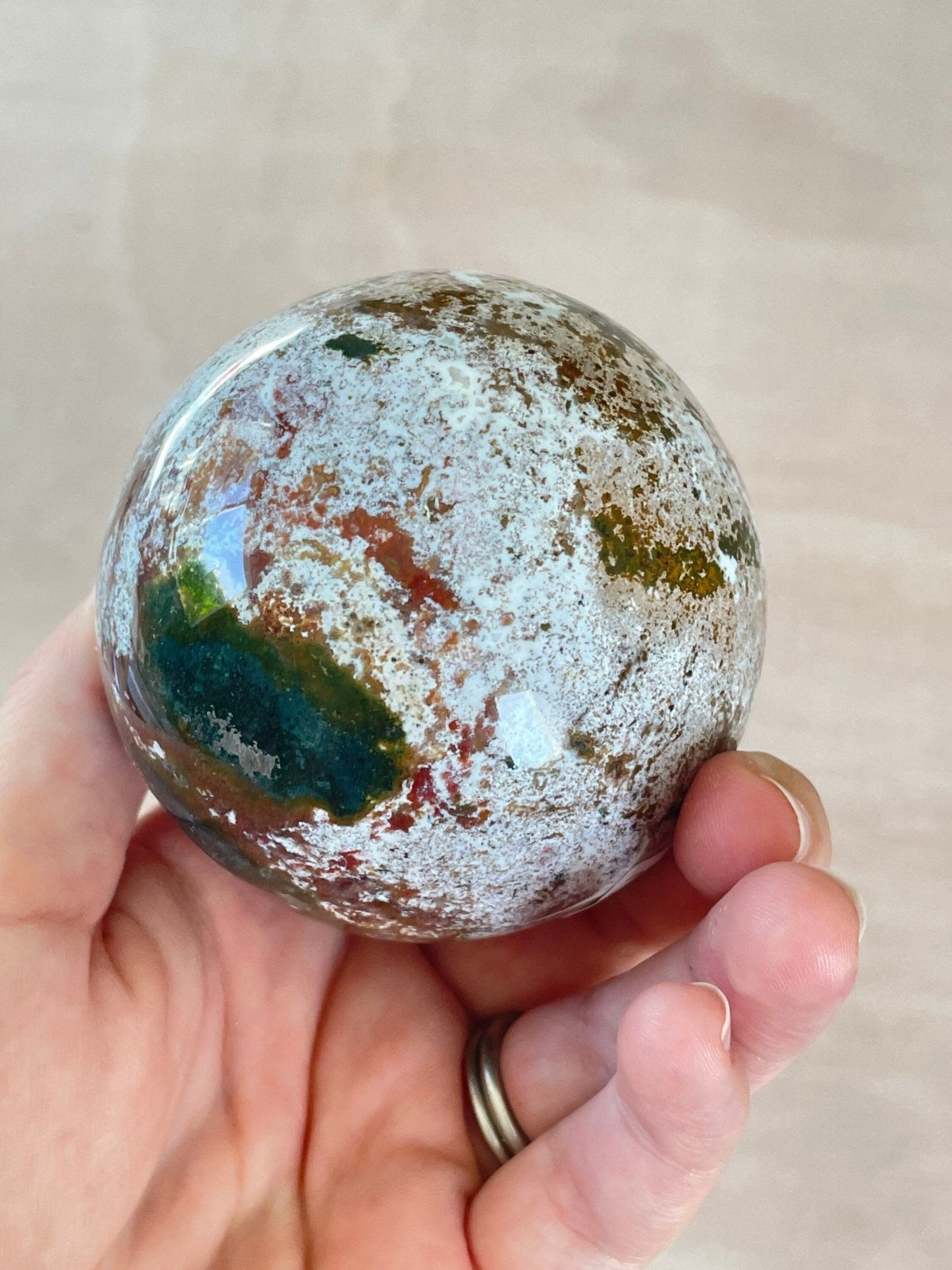 Ocean Jasper Sphere | Purple Crystal | Authentic Gemstone | Crystal Ball - earthandelm