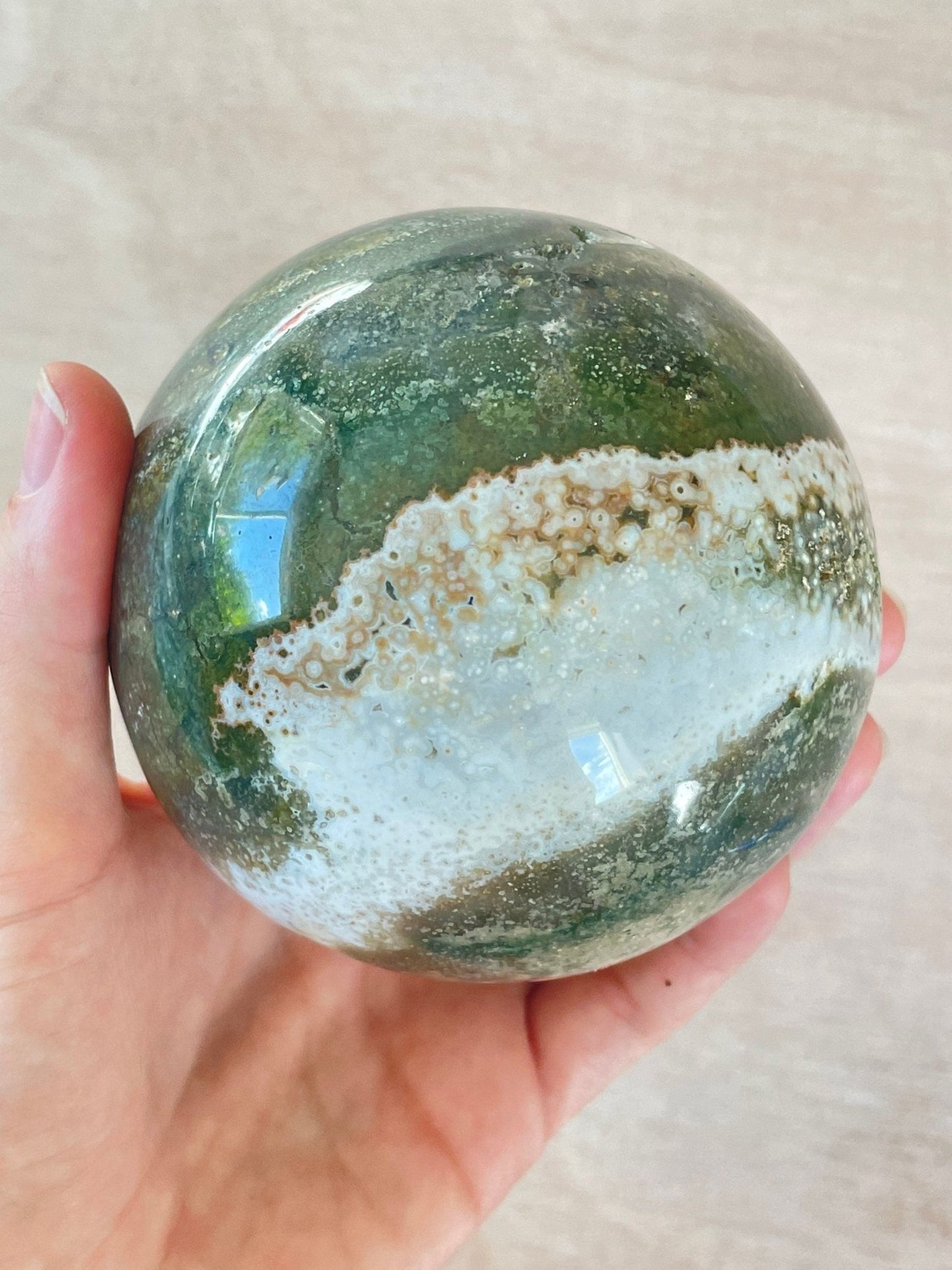Ocean Jasper Sphere | Purple Crystal | Authentic Gemstone | Crystal Ball - earthandelm