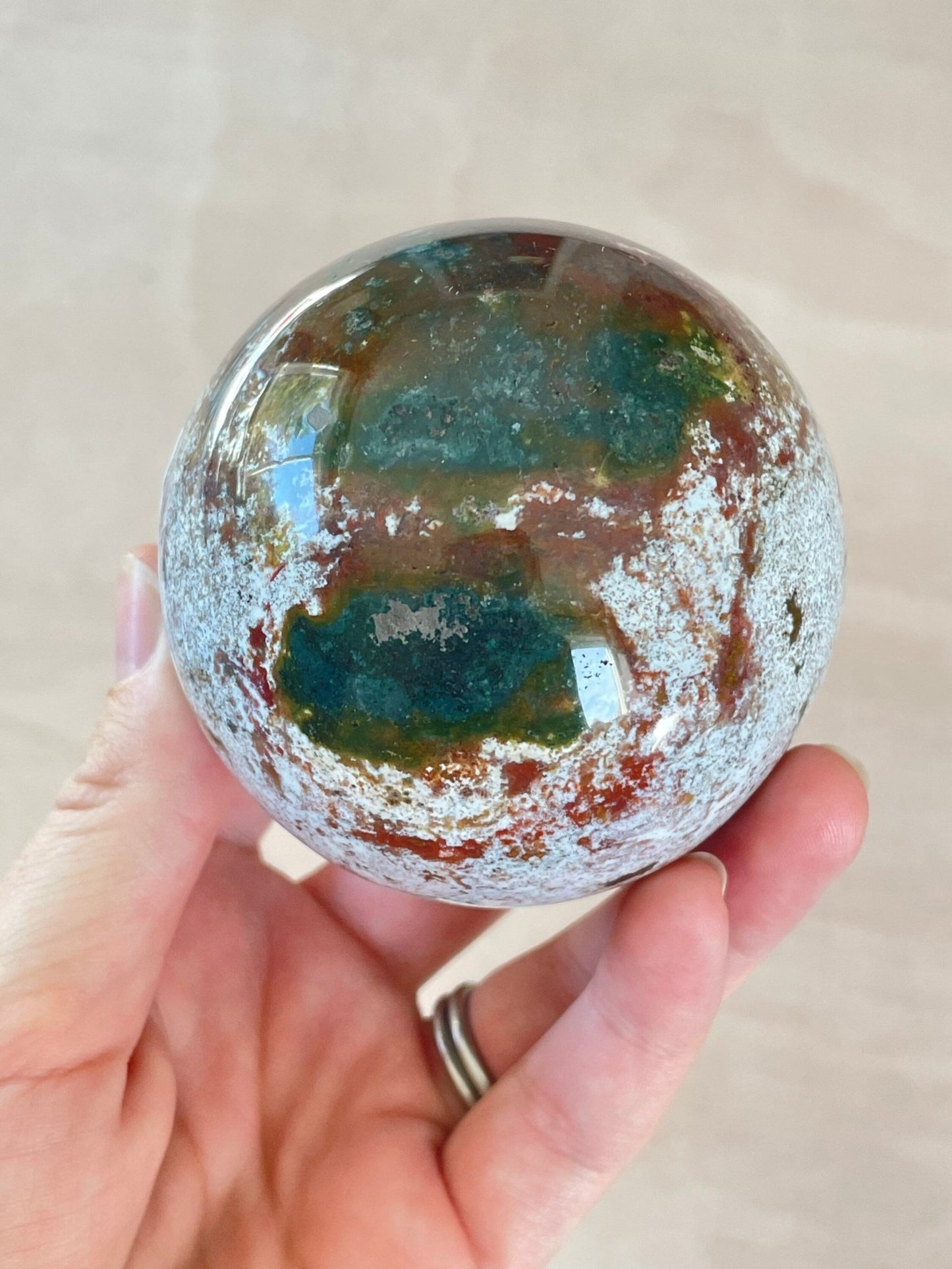 Ocean Jasper Sphere | Purple Crystal | Authentic Gemstone | Crystal Ball - earthandelm