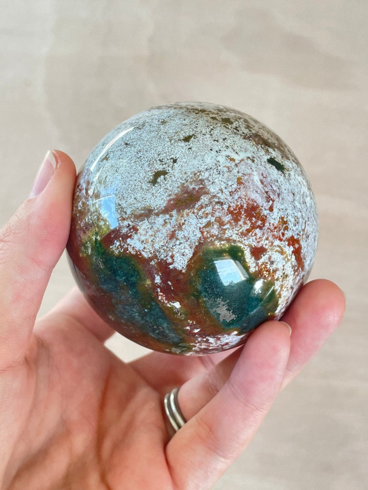 Ocean Jasper Sphere | Purple Crystal | Authentic Gemstone | Crystal Ball - earthandelm