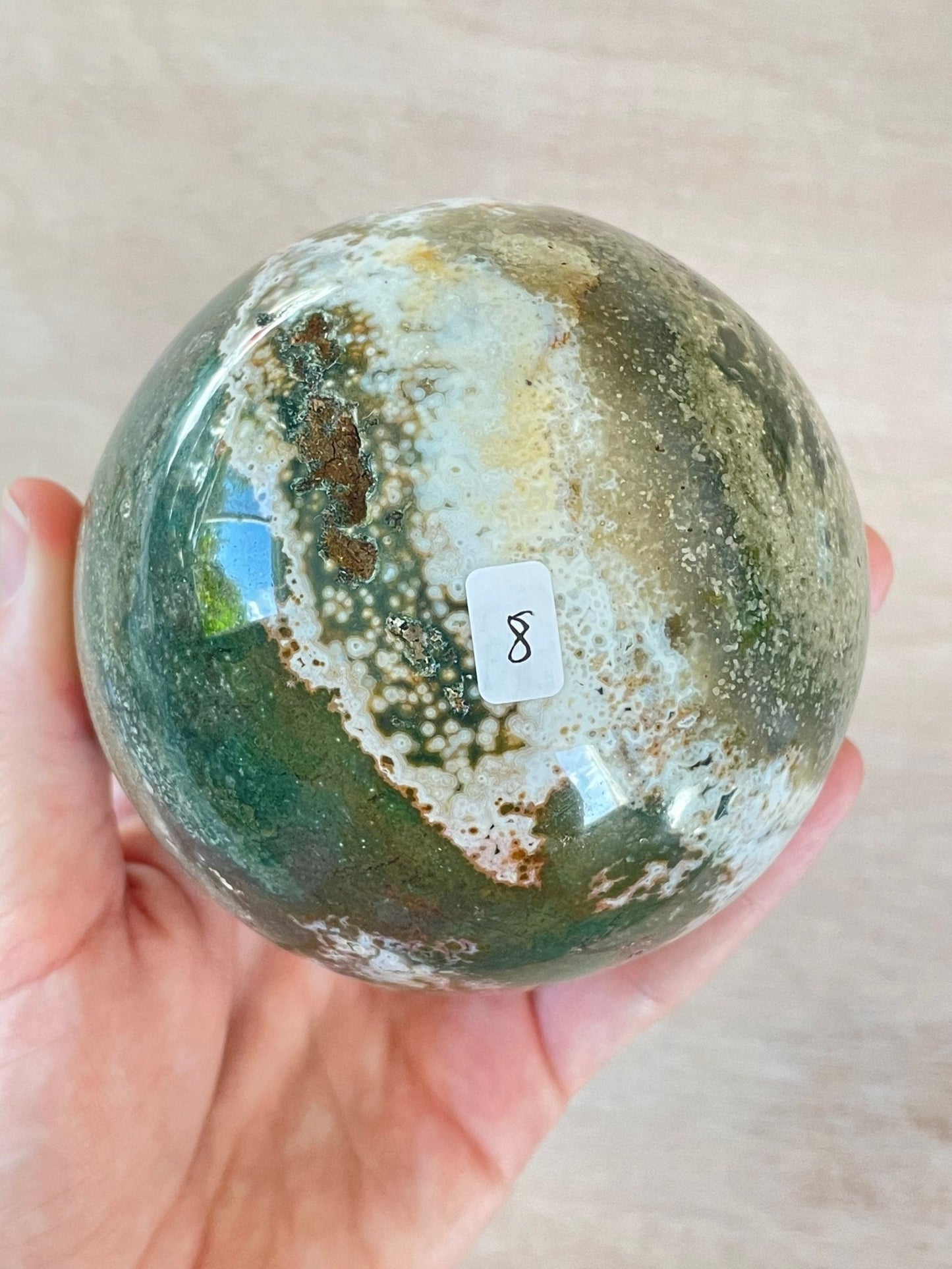 Ocean Jasper Sphere | Purple Crystal | Authentic Gemstone | Crystal Ball - earthandelm