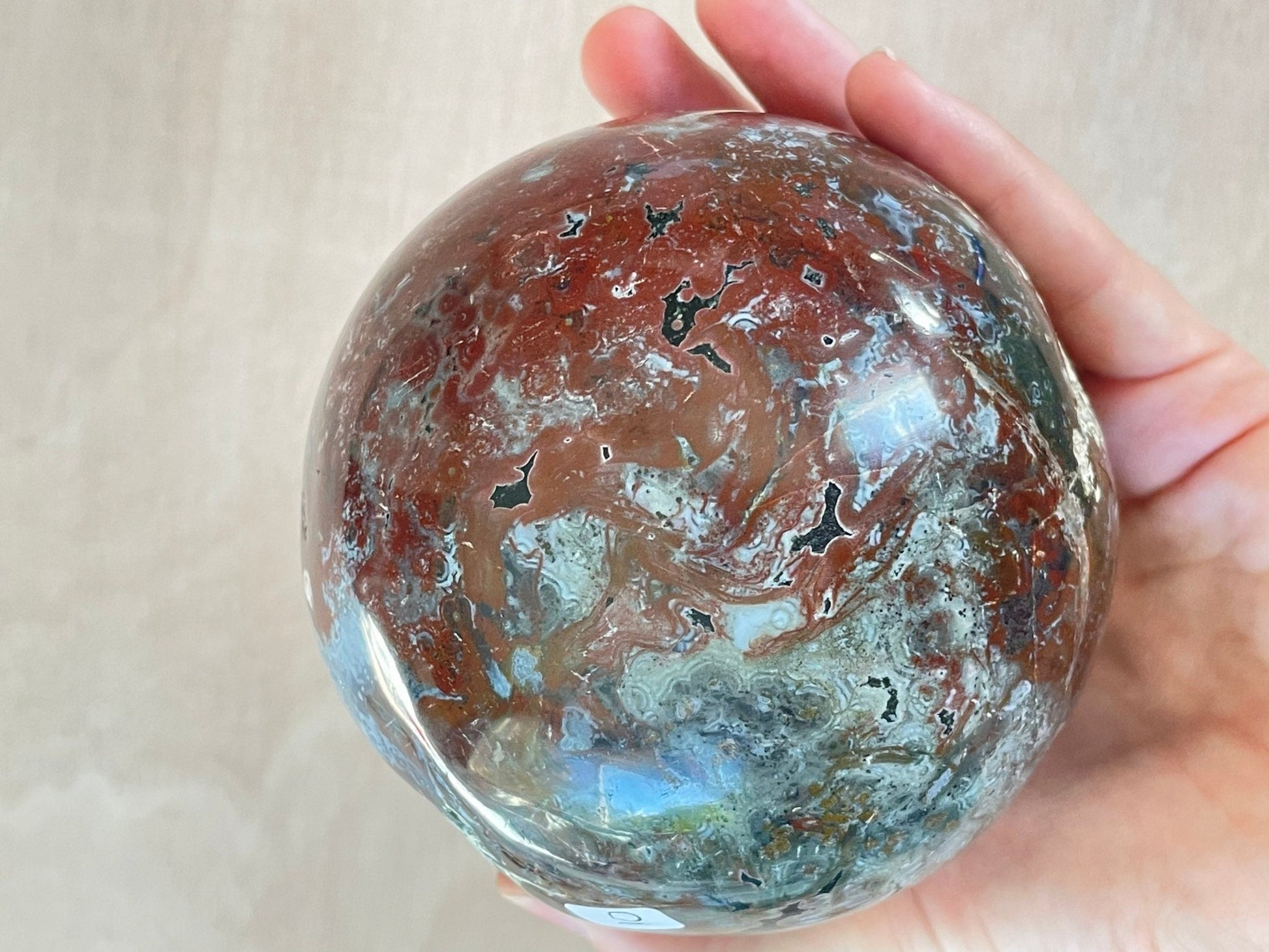 Ocean Jasper Sphere | Purple Crystal | Authentic Gemstone | Crystal Ball - earthandelm