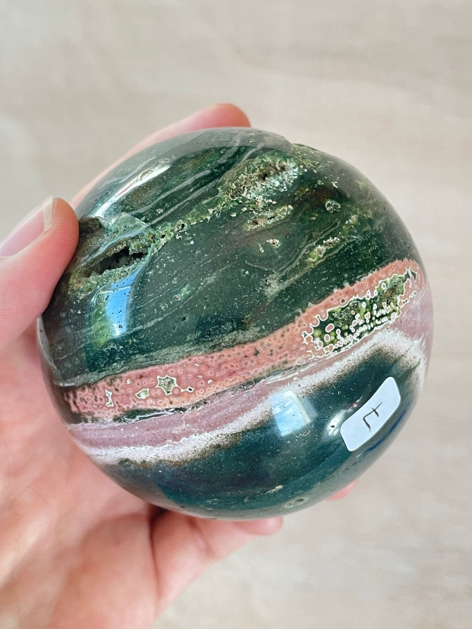 Ocean Jasper Sphere | Purple Crystal | Authentic Gemstone | Crystal Ball - earthandelm