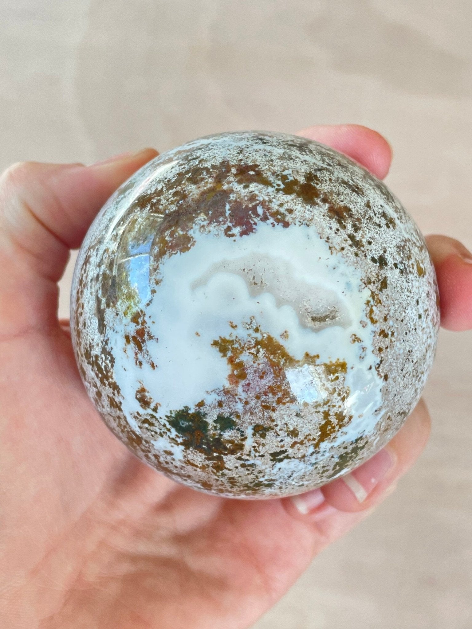 Ocean Jasper Sphere | Purple Crystal | Authentic Gemstone | Crystal Ball - earthandelm